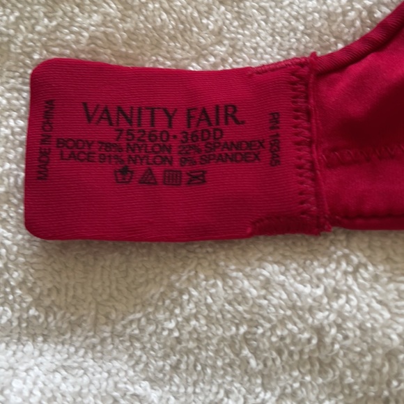 Vanity Fair sexy red bra size 36DD - Picture 4 of 4